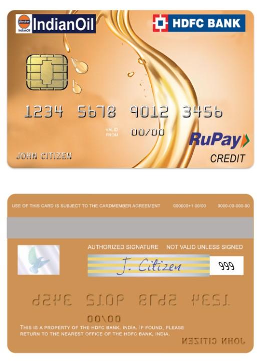 India IndianOil HDFC Bank RuPay Credit Card